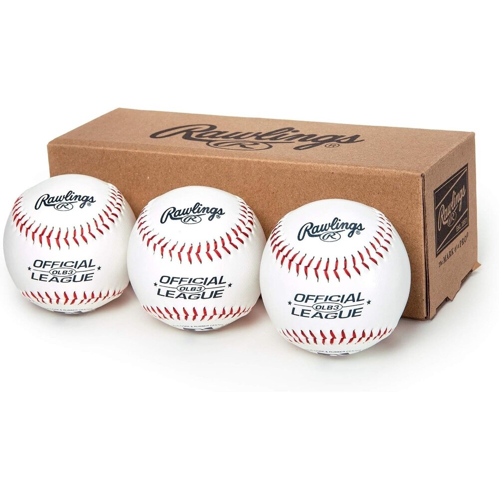 Rawlings Official League Recreational Practice Baseballs OLB3 3-Count